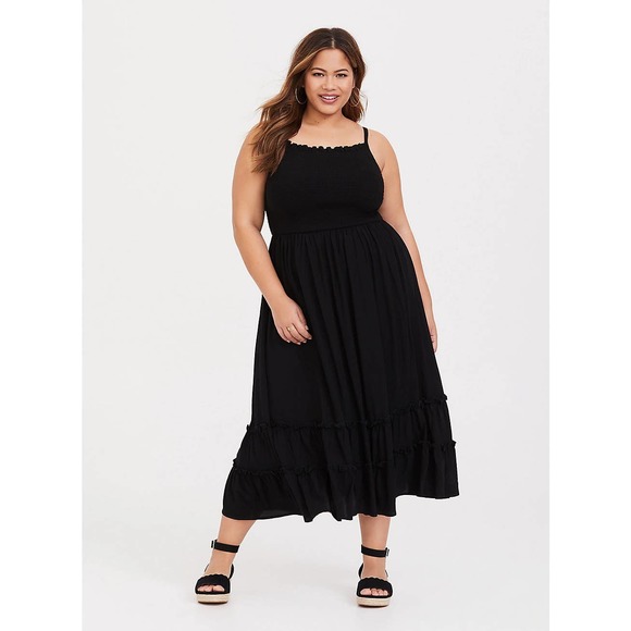 torrid Dresses & Skirts - NWT Torrid Challis Smocked Midi Dress Size 0X (12)
